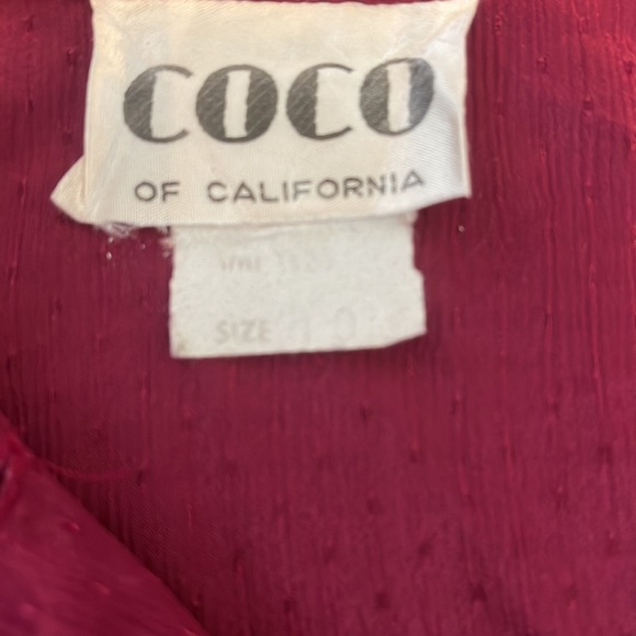COCO of CALIFORNIA. Vintage long sleeve, buttons in front  sz 10” WOMENS DRESS - Picture 7 of 16